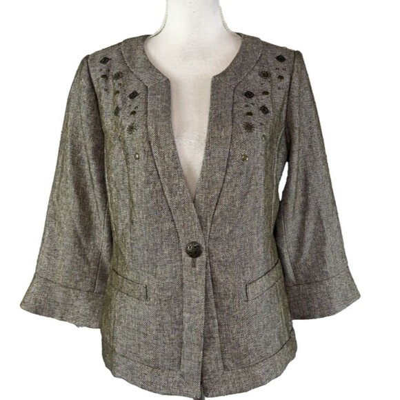 Coldwater Creek jacket blazer 18 brown xl classic old money quiet luxury luxe - Picture 1 of 7